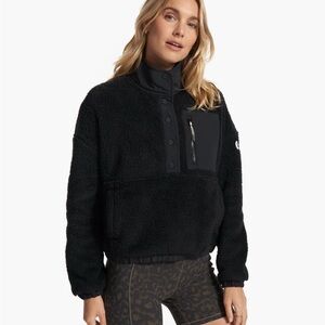 Vuori Womens Black Sweatshirt Cozy Sherpa Popover, Size XL